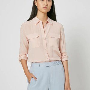Equipment Slim Signature 100% Silk Button Down Shirt Rose Smoke | XS
